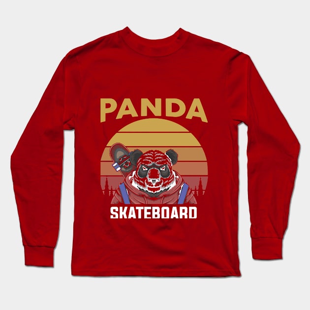 PANDA SKATEBOARD Long Sleeve T-Shirt by Ebazar.shop